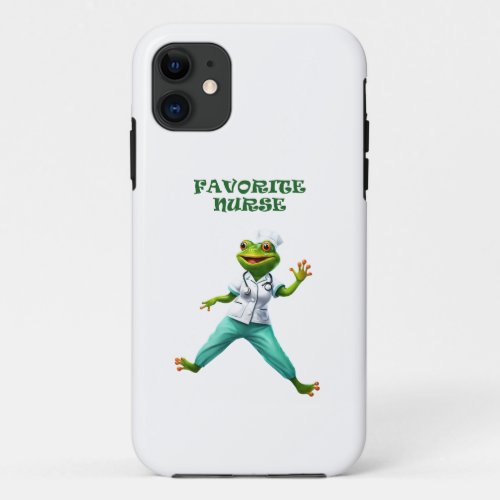 nurse 4 frog Christmas gift AI generated  iPhone 11 Case