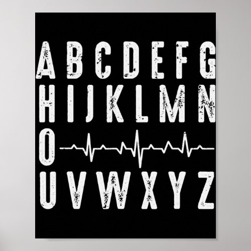 Nurse ABCs Funny PQRST EKG Heart Rhythm  Poster