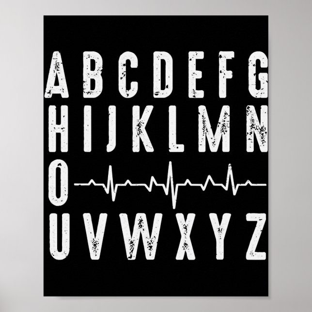 Nurse ABC's Funny PQRST EKG Heart Rhythm  Poster (Front)