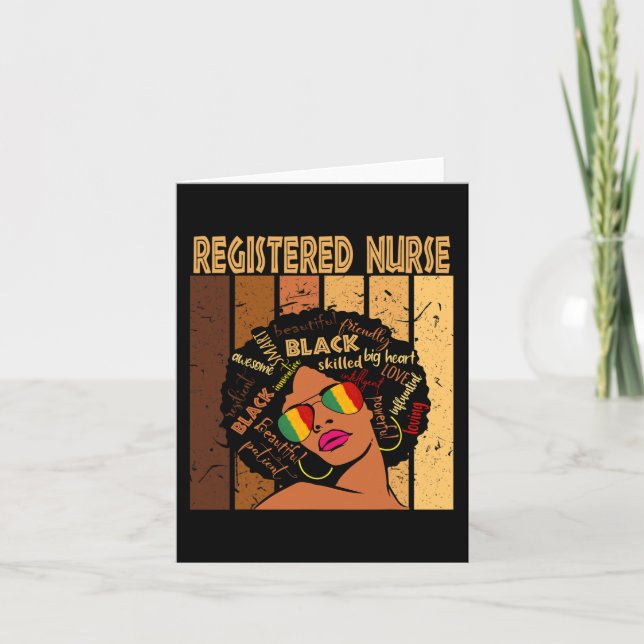 Nurse Afro African American Black History Month  Card (Front)