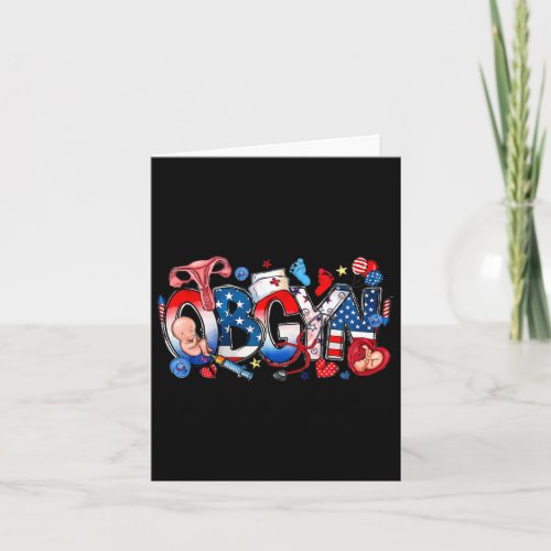 Nurse America Flag 4th Of July Independence Day  Card