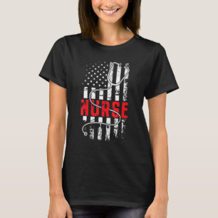 Nurse American Flag Support Nurse American T-Shirt