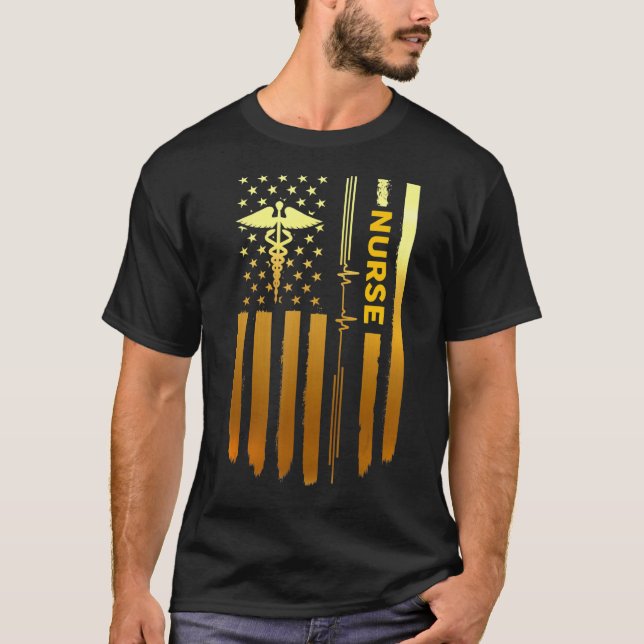 Nurse American Flag T-Shirt (Front)
