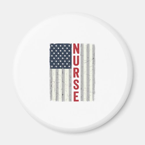 Nurse American Flag Vintage Engraving Shirt Design Magnet