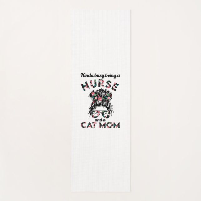 Nurse and cat mom funny gifts ideas  yoga mat (Front)