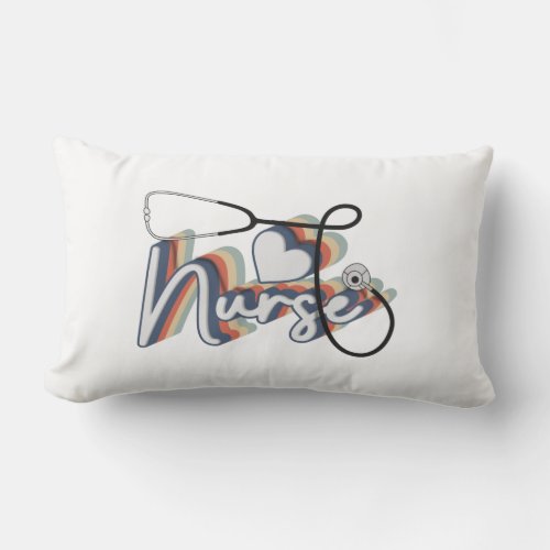 Nurse And Stethoscope Nurse Life Retro Nurse Lumbar Pillow