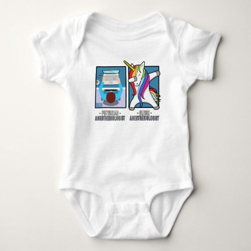 Nurse Anesthesiologist CRNA Anesthesia Unicorn Dab Baby Bodysuit