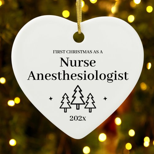 Nurse Anesthesiologist First Christmas Ceramic Ornament