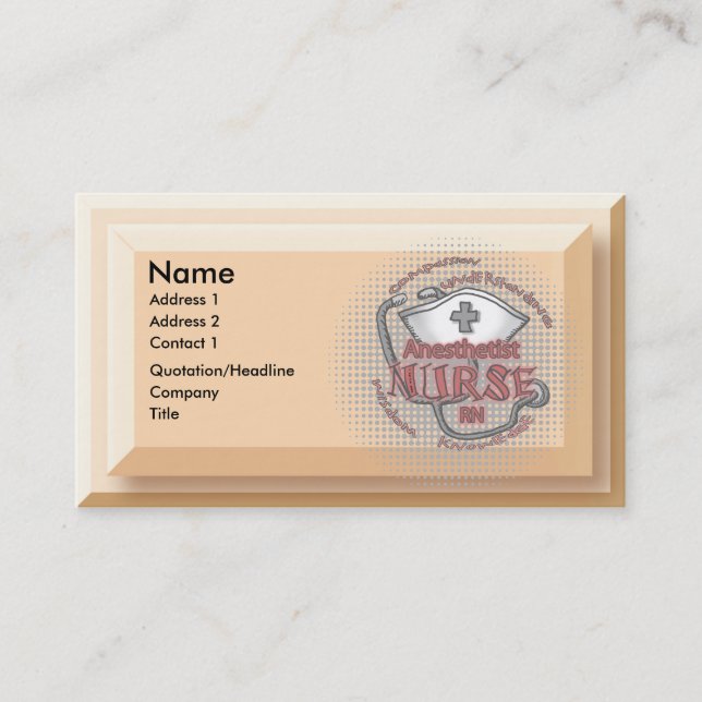 Nurse Anesthetist Axiom Business Card (Front)
