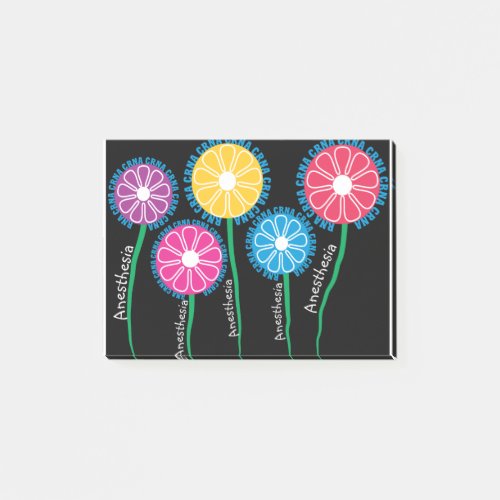 Nurse Anesthetist CRNA Whimsical Flowers Post_it Notes