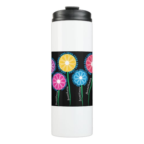 Nurse Anesthetist CRNA Whimsical Flowers Thermal Tumbler