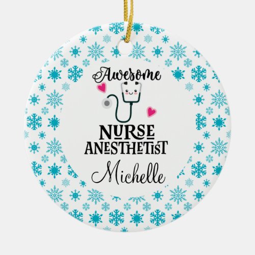 Nurse Anesthetist Custom Gift Ceramic Ornament
