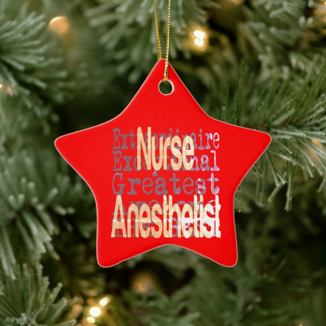 Nurse Anesthetist Extraordinaire Ceramic Ornament (Tree)
