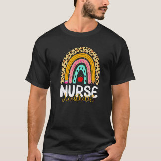 Nurse Anesthetist Leopard Rainbow Healthcare Docto T-Shirt