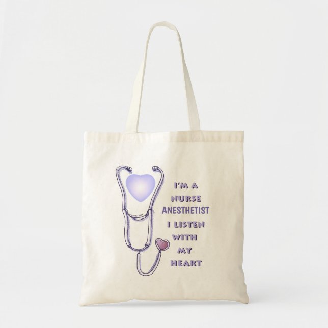 Nurse Anesthetist Stethoscope Tote Bag (Front)