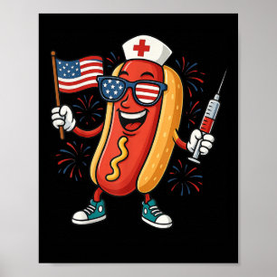 Nurse Anesthetists 4th Of July Funny American Hot Poster
