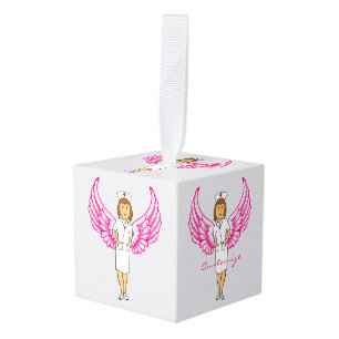 Nurse Angel Wings Thunder_Cove Cube Ornament