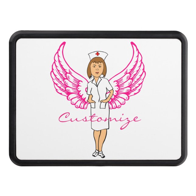 Nurse Angel Wings Thunder_Cove Hitch Cover (Front)