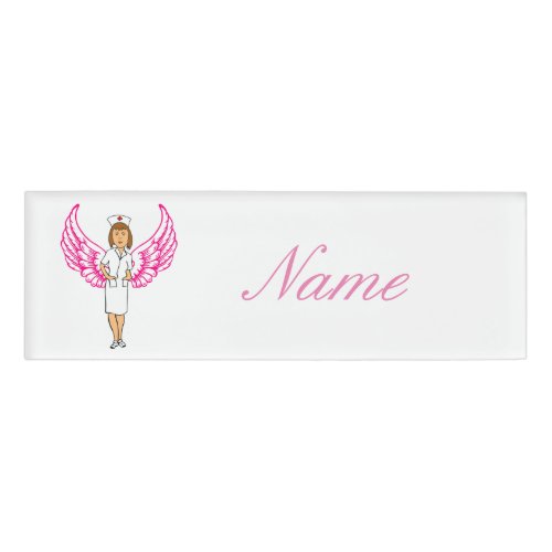 Nurse Angel Wings Thunder_Cove Name Tag