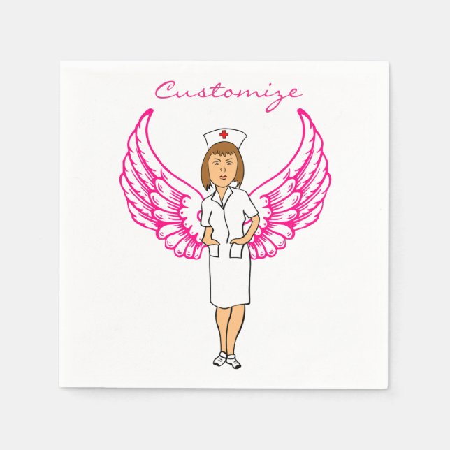 Nurse Angel Wings Thunder_Cove Napkins (Front)
