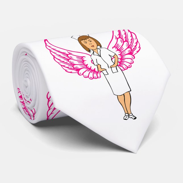 Nurse Angel Wings Thunder_Cove Neck Tie (Rolled)