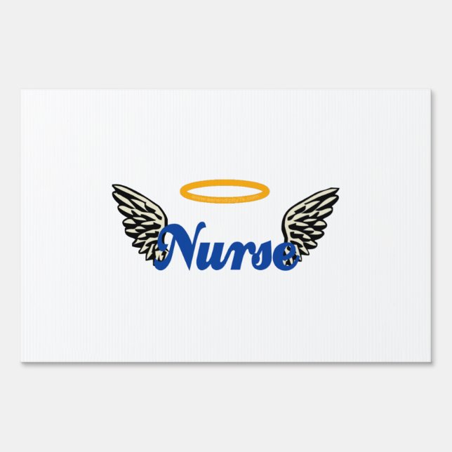Nurse Angel Wings Yard Sign (Front)