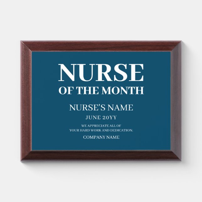 Nurse Appreciation Custom Award Plaque (Horizontal)