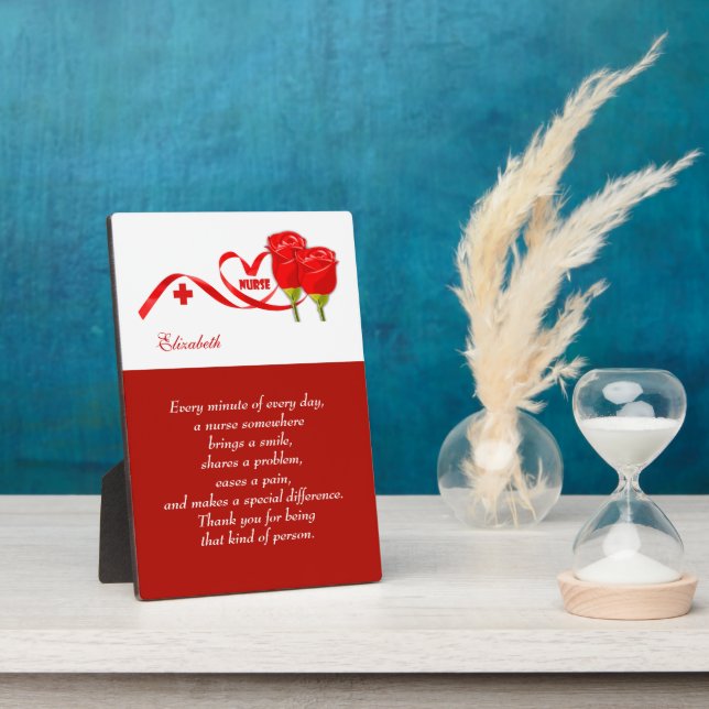 Nurse Appreciation Custom Gift Plaque (Side)