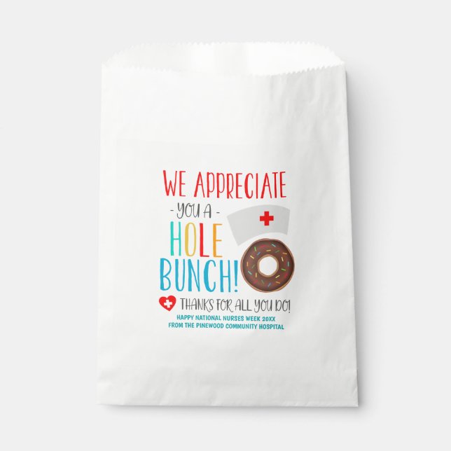 Nurse Appreciation Donut Treat Bags (Front)