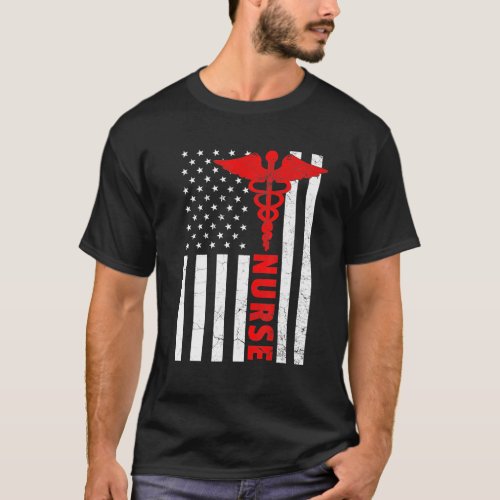 Nurse Appreciation Gift  American Flag RN July 4Th T_Shirt