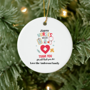 NURSE Appreciation Gift Tag Happy Nurses Week Gift Ceramic Ornament