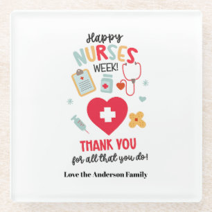 NURSE Appreciation Gift Tag Happy Nurses Week Gift Glass Coaster