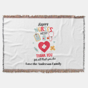 NURSE Appreciation Gift Tag Happy Nurses Week Gift Throw Blanket