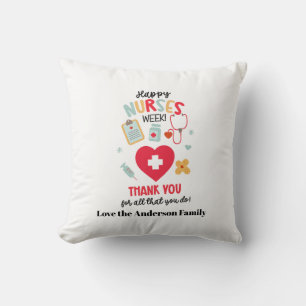 NURSE Appreciation Gift Tag Happy Nurses Week Gift Throw Pillow