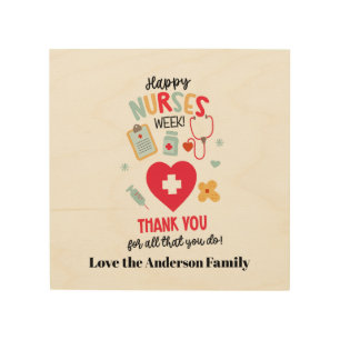 NURSE Appreciation Gift Tag Happy Nurses Week Gift Wood Wall Art