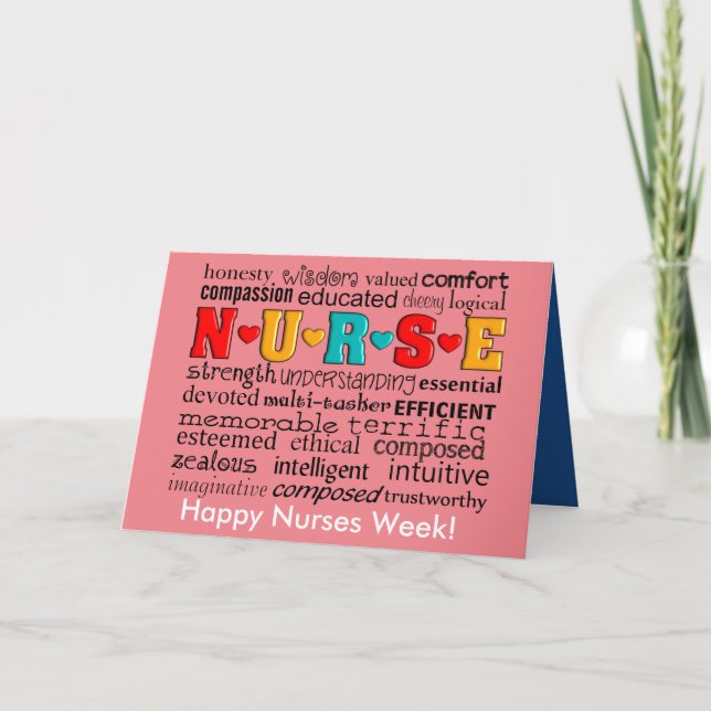 Nurse Appreciation Greeting Card Salmon (Front)
