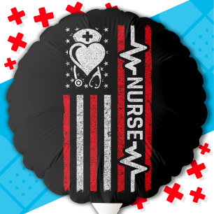 Nurse Appreciation Hero Heart Life American Flag Balloon