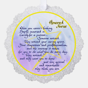 Nurse appreciation ornament card 