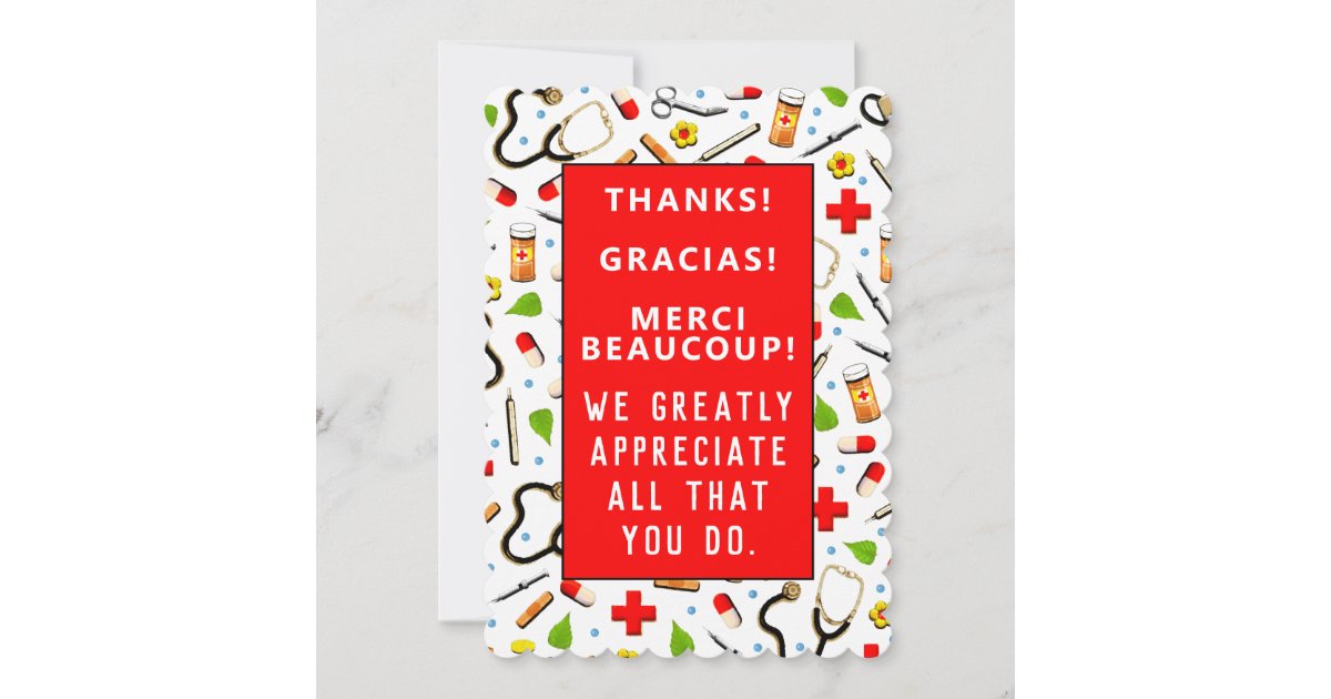 Nurse Appreciation Thank You Card Zazzle 7438