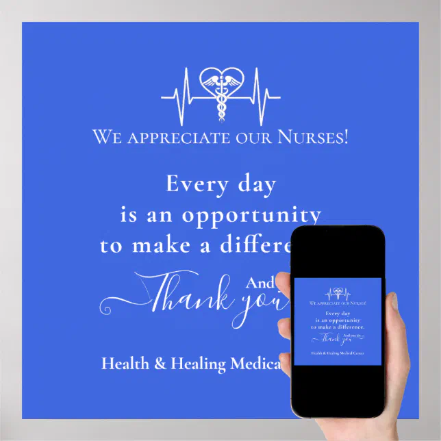 Nurse Appreciation Thank You Personalized Poster Zazzle 9046