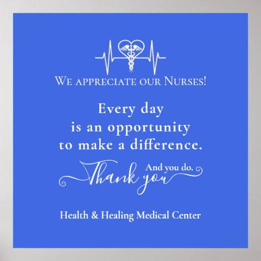 Nurse Appreciation Thank You Personalized Poster | Zazzle