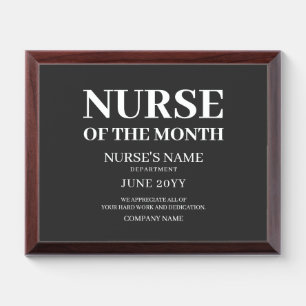 Nurse Appreciation Thank You Recognition Employee Award Plaque
