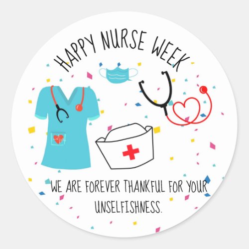 Nurse appreciation week sticker nurse children cl classic round sticker