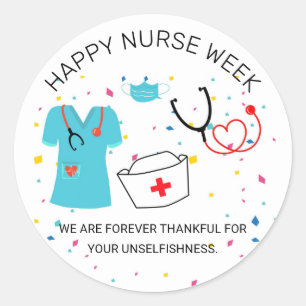 Nurse appreciation week sticker, nurse children cl classic round sticker