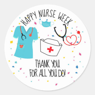 Nurse appreciation week sticker, nurse children cl classic round sticker