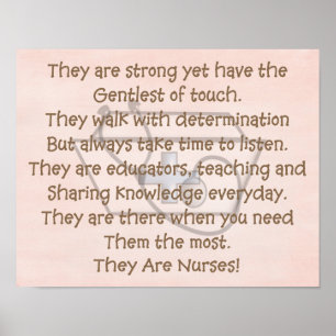 Nurse Art Poem "They Are Nurses" 14X11" Poster