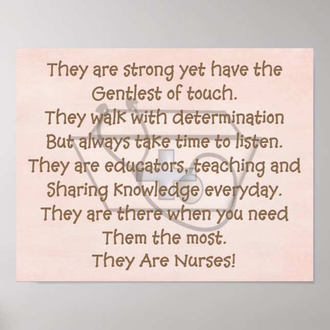Nurse Art Poem "They Are Nurses" 14X11" Poster (Front)