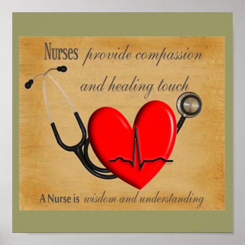 NURSE Art Poster Compassion Healing Wisdom