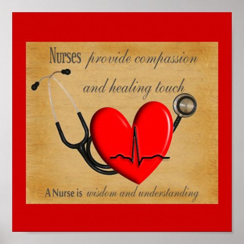 NURSE Art Poster Compassion Healing Wisdom