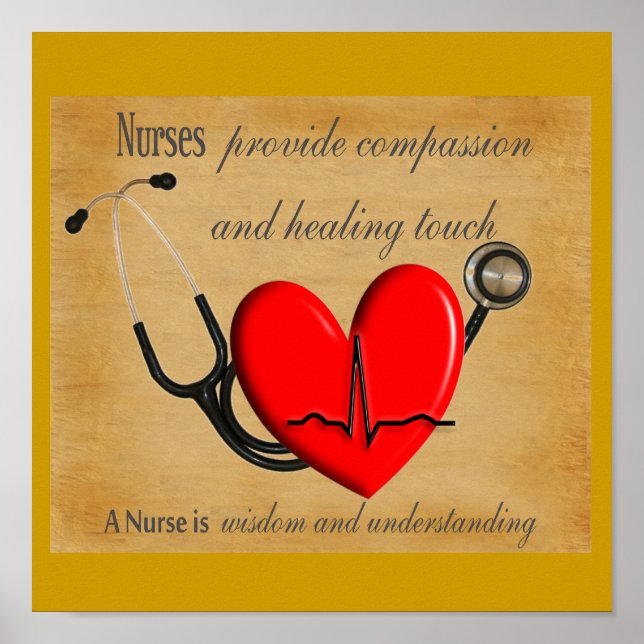 NURSE Art Poster "Compassion Healing Wisdom" (Front)